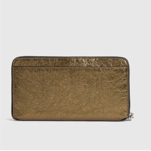 All Saints Fetch Leather Phone Wristlet in Gold